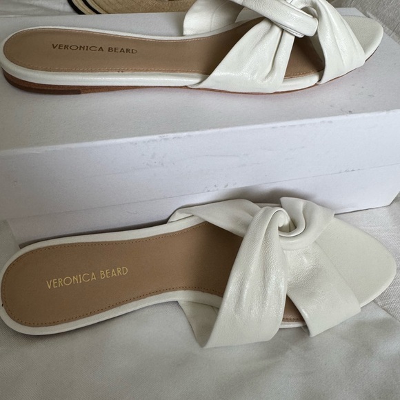Veronica Beard Seraphina Cream Women's Knotted Slide Sandals - Picture 3 of 3